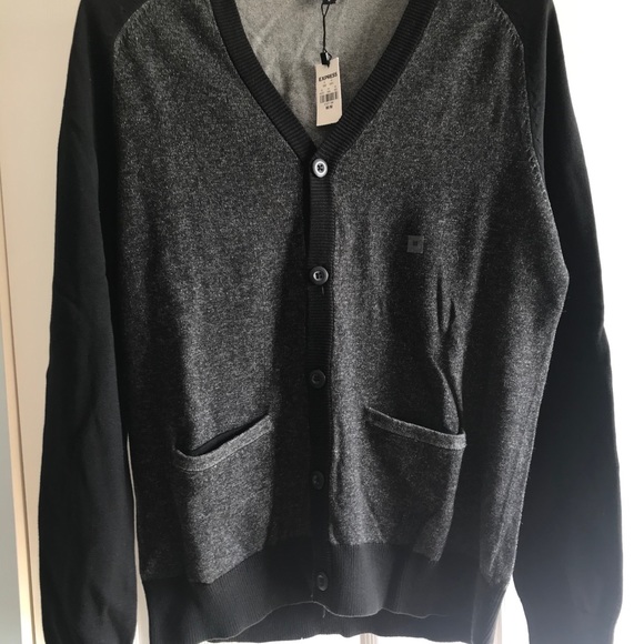 Express Men’s Cardigan Sweater with Ribbed Collar - Picture 9 of 13